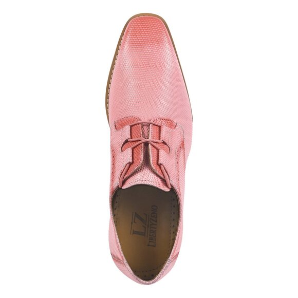 LIBERTYZENO Mens Pink Leather Tread Design Oxford Dress Shoes main image 8